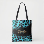 Niedlich Blue Leopard Print Tasche (Vorderseite)