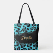 Niedlich Blue Leopard Print Tasche (Rückseite)