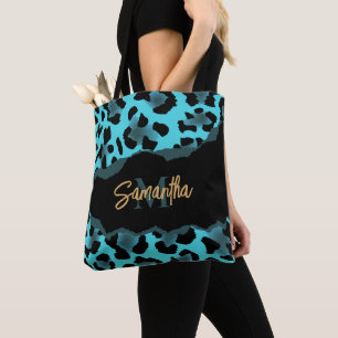 Niedlich Blue Leopard Print Tasche