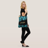 Niedlich Blue Leopard Print Tasche (Am Model)