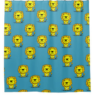 Niedlich Blue Lion Duschvorhang