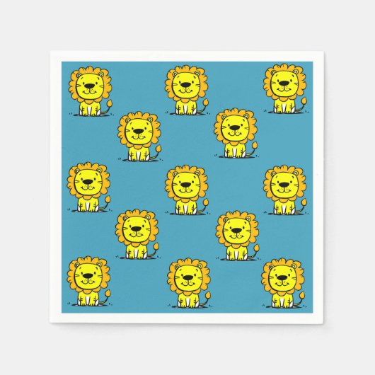 Niedlich Blue Lion Serviette (Vorderseite)