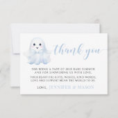 Niedlich Blue Little Boo Baby Dusche Danke Karte (Vorderseite)