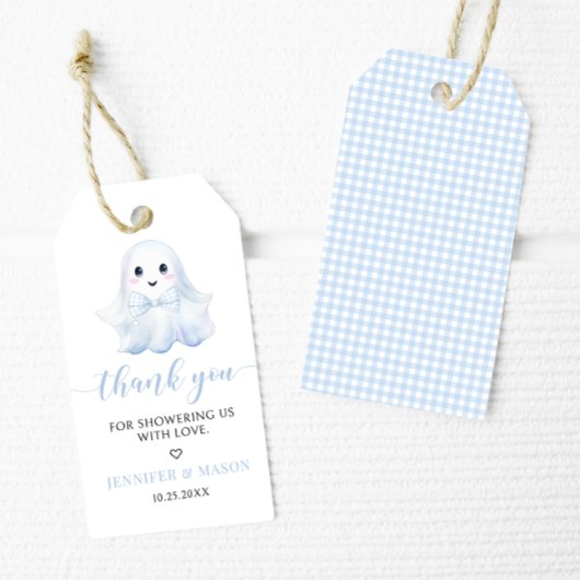 Niedlich Blue Little Boo Bow Baby Boy Dusche Viele Geschenkanhänger