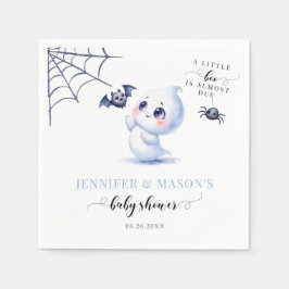 Niedlich Blue Little Boo ist fast Due Baby Boy Dus Serviette