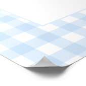 Niedlich Blue Little Elephant Gingham Baby Boy Dus Poster (Ecke)