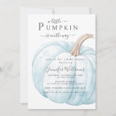 Niedlich Blue Little Pumpkin Baby Boy Dusche Einladung (Vorderseite)