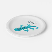 Niedlich Blue Lizard Gecko Geburtsname Pappteller (Schrägansicht)