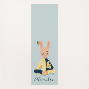 Niedlich Blue Meditation Bunny Rabbit Yogi Kinder Yogamatte