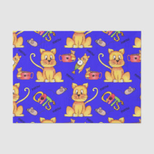 Niedlich Blue Meow Cases Seidenpapier