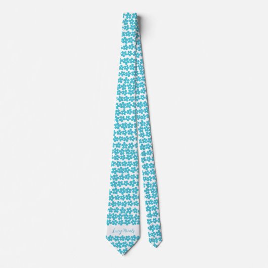 Niedlich Blue Minimalistisch Daisy Muster Blumenbe Krawatte (Vorderseite)