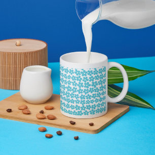 Niedlich Blue Minimalistisch Daisy Muster Floral Kaffeetasse
