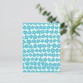 Niedlich Blue Minimalistisch Daisy Muster Floral Postkarte (Stehend Vorderseite)
