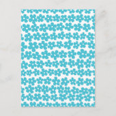 Niedlich Blue Minimalistisch Daisy Muster Floral Postkarte (Vorderseite)