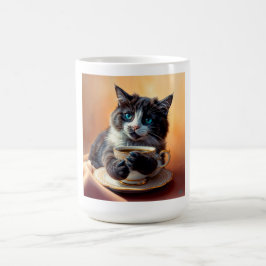 Niedlich Blue Mit Augen Kitten Kaffeetasse