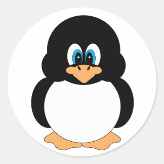 Niedlich Blue Mit Augen Pinguin Stickers