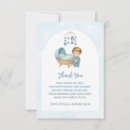 Niedlich Blue Mobile Crib Babybett Babybett Dusche Dankeskarte