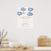 Niedlich Blue Moon Stars Twinkle Baby Dusche Empfa Poster (Küche)