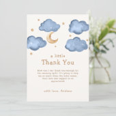 Niedlich Blue Moon Stars Twinkle Twinkle Baby Dusc Dankeskarte (Stehend Vorderseite)