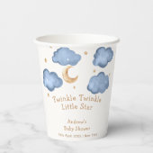 Niedlich Blue Moon Stars Twinkle Twinkle Baby Dusc Pappbecher (Rückseite)