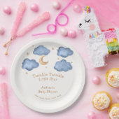 Niedlich Blue Moon Stars Twinkle Twinkle Baby Dusc Pappteller (Party)