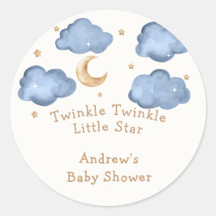 Niedlich Blue Moon Stars Twinkle Twinkle Baby Dusc Runder Aufkleber