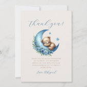 Niedlich Blue Moon Teddy Bear Baby Dusche Vielen D Einladung (Vorderseite)