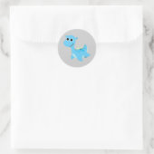 Niedlich Blue Nessie Runder Aufkleber (Tasche)