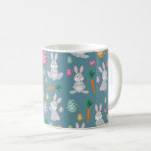 Niedlich Blue Oaster Bunny Rabbit Muster Kaffeetasse (VorderseiteRechts)