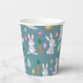 Niedlich Blue Oaster Bunny Rabbit Muster Pappbecher (Rückseite)