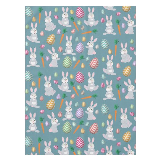 Niedlich Blue Oaster Bunny Rabbit Muster Tischdecke (Vorderseite)