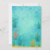 Niedlich Blue Ocean Shark Boy Baby Dusche Einladung (Rückseite)
