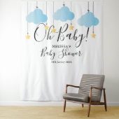 Niedlich Blue Oh Baby Dusche Foto Stand Hintergrun Wandteppich (Beispiel)