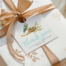 Niedlich Blue Oh Boy Bird Nest Baby Dusche Geschenkanhänger