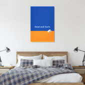 Niedlich Blue Orange Sand Surf Happy Clam Minimali Leinwanddruck (Insitu (Schlafzimmer))