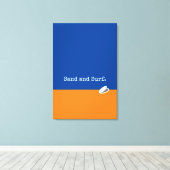 Niedlich Blue Orange Sand Surf Happy Clam Minimali Leinwanddruck (Insitu (Holzboden))