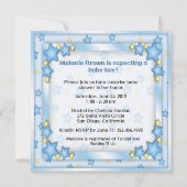 Niedlich Blue Panda Bear Baby Dusche einladen Einladung (Rückseite)