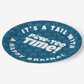 Niedlich Blue Pawprints Pet Adoption Paw-tee! Zeit Pappteller (Schrägansicht)