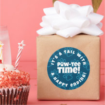 Niedlich Blue Pawprints Pet Adoption Paw-tee! Zeit