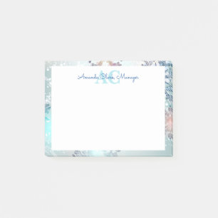 Niedlich Blue Personalisiert Monogramm Name Post-it Klebezettel