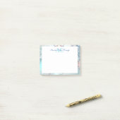 Niedlich Blue Personalisiert Monogramm Name Post-it Klebezettel (Auf Schreibtisch)