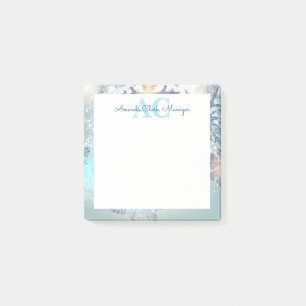 Niedlich Blue Personalisiert Monogramm Name Post-it Klebezettel