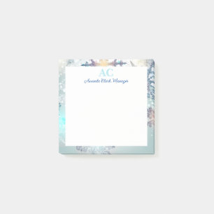 Niedlich Blue Personalisiert Monogramm Name Post-it Klebezettel