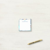Niedlich Blue Personalisiert Monogramm Name Post-it Klebezettel (Auf Schreibtisch)