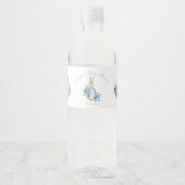 Niedlich Blue Peter Rabbit Baby Dusche Wasserflaschenetikett (Vorderseite)