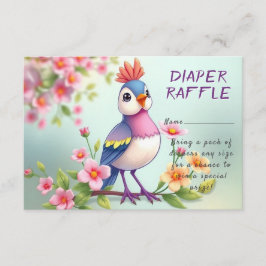 Niedlich Blue Pink Bird Floral Baby Dusche Begleitkarte