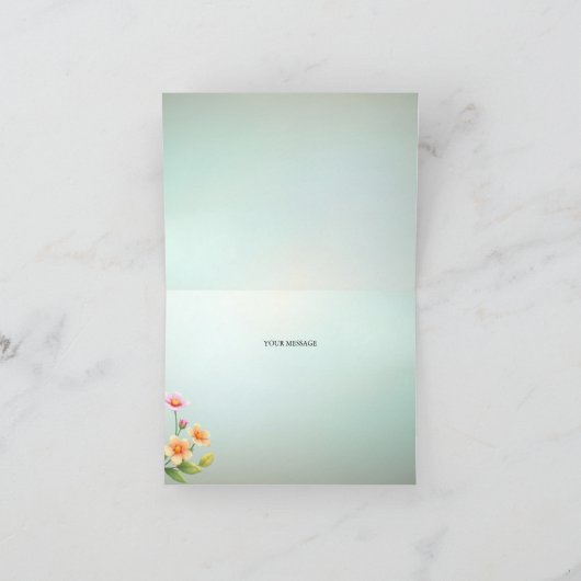 Niedlich Blue Pink Bird Floral Danke Karte (Innenseite)