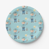 Niedlich Blue Pirate Boy Pappteller (Vorderseite)