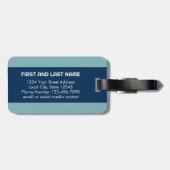 Niedlich Blue Polka Dot Anchor mit Individuelle Na Gepäckanhänger (Rückseite horizontal)