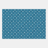 Niedlich Blue Polka Dots Modernes & elegantes Weih Geschenkpapier Set (Vorderseite 2)